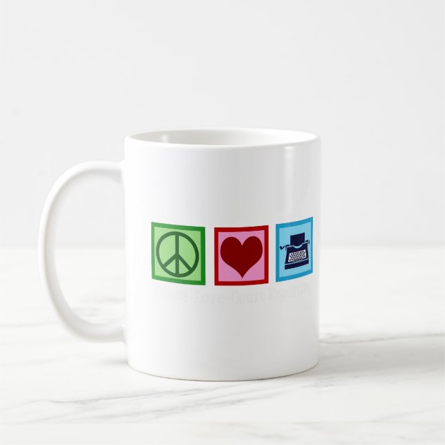 Peace Love Court Reporting Coffee Mug (Left)