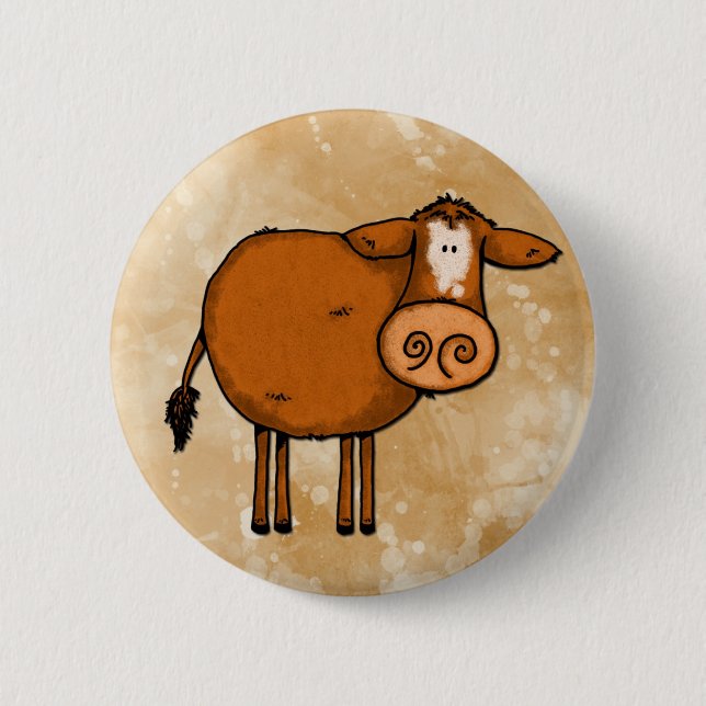 peace love cow 2 inch round button (Front)