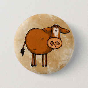 peace love cow 2 inch round button