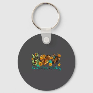 Peace Love Cowboy Western Rodeo Rodeo Life Western Keychain