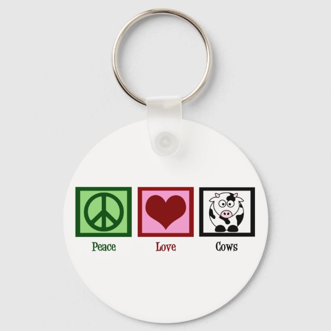 Peace Love Cows Keychain (Front)