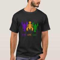 Peace Love Crayfish Lobster Fan Crawfish Mardi Gra