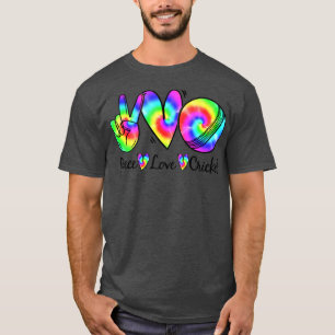 Peace Love Cricket Tie Dye Cricket Player T-Shirt