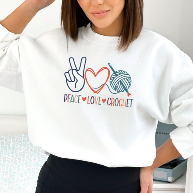 Peace, Love Crochet Sweatshirt (Creator Uploaded)