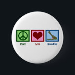 Peace Love Crocodiles 2 Inch Round Button<br><div class="desc">A peace sign,  heart,  and a cute croc rising out of the lake with big teeth!</div>