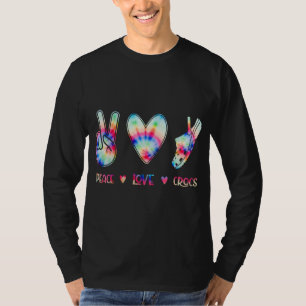Peace Love Crocs Funny Gift for Family Xmas Pyjama T-Shirt