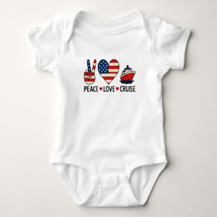 Peace Love Cruise USA Vacation Vibes Baby Bodysuit