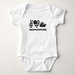 Peace Love Cruise USA Vacation Vibes Baby Bodysuit