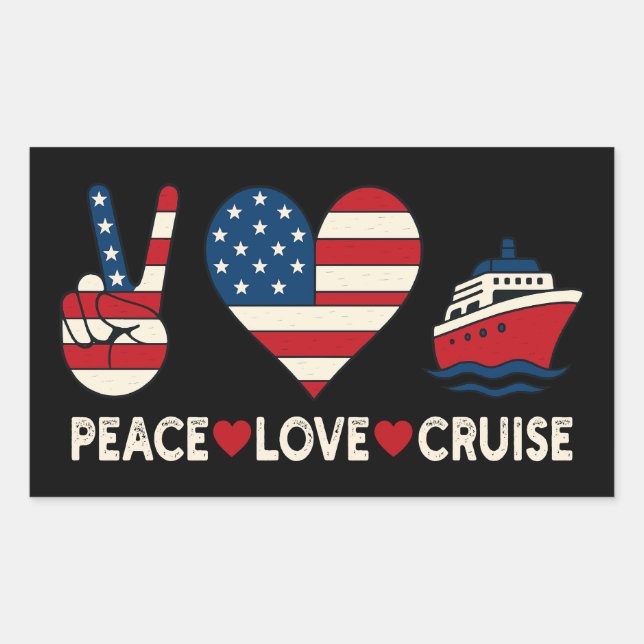 Peace Love Cruise USA Vacation Vibes Sticker (Front)