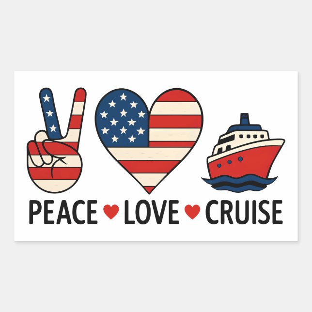 Peace Love Cruise USA Vacation Vibes Sticker (Front)