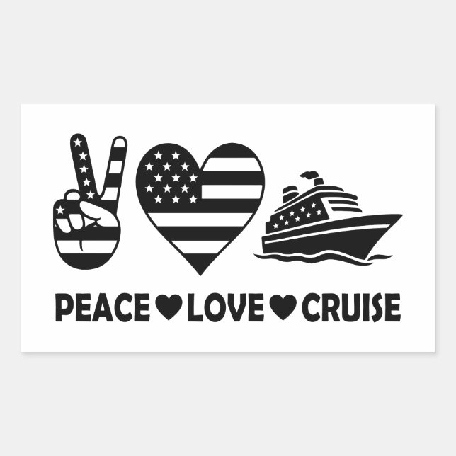 Peace Love Cruise USA Vacation Vibes Sticker (Front)
