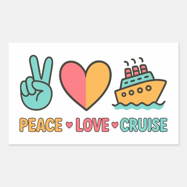 Peace Love Cruise Vacation Sticker (Front)