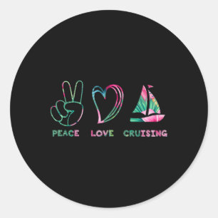 Peace Love Cruising Family Cruise Summer  Classic Round Sticker