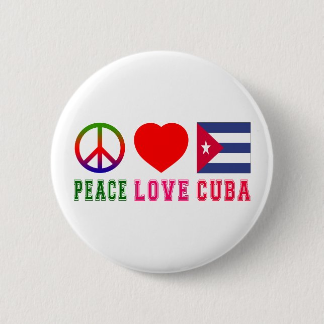 Peace Love Cuba 2 Inch Round Button (Front)