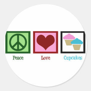 Peace Love Cupcakes Classic Round Sticker