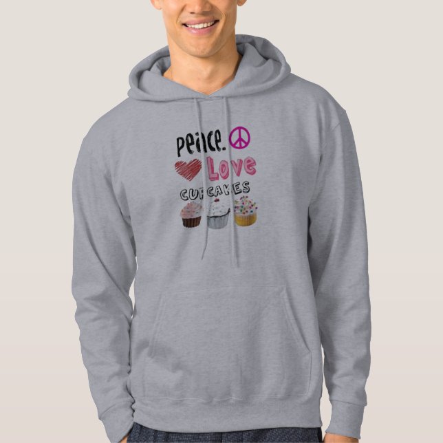 Peace Love Cupcakes Hoodie (Front)