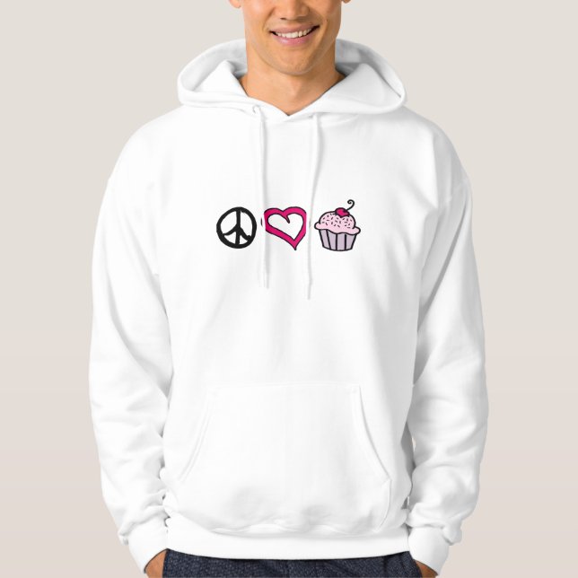 Peace, Love & Cupcakes! Hoodie (Front)