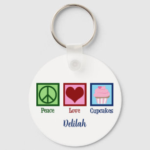 Peace Love Cupcakes Keychain