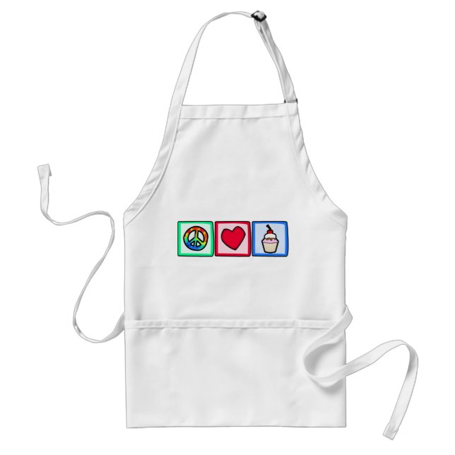 Peace, Love, Cupcakes Standard Apron (Front)