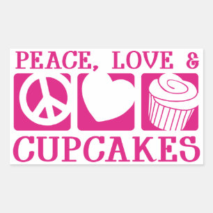 Peace Love Cupcakes Sticker