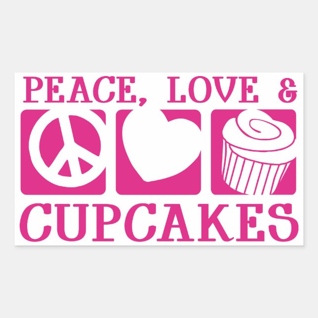 Peace Love Cupcakes Sticker (Front)
