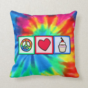 Peace, Love, Cupcakes Throw Pillow
