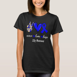 Peace Love Cure 22q Blue Ribbon Awareness 1 T-Shirt