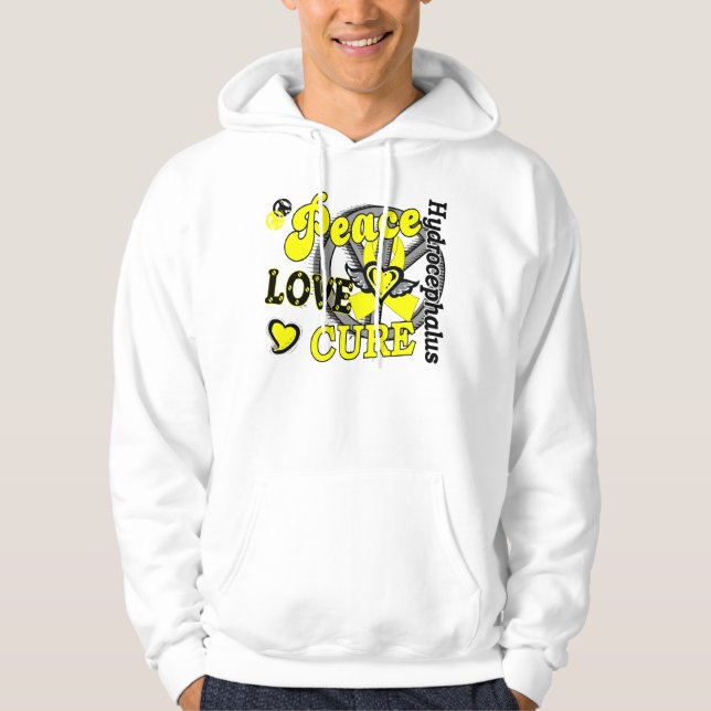 Peace Love Cure 2 Hydrocephalus Hoodie (Front)