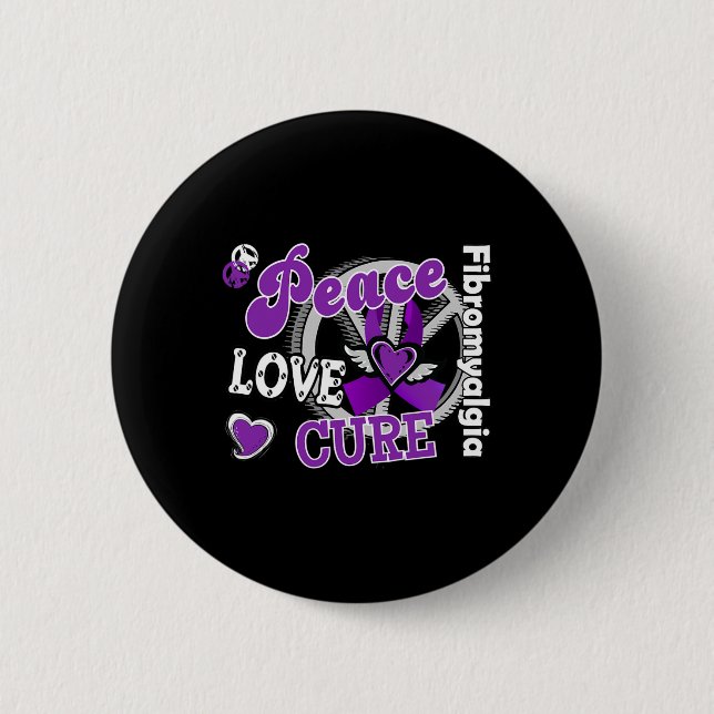 Peace Love Cure  2 Inch Round Button (Front)