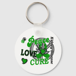 Peace Love Cure 2 Kidney Disease Keychain
