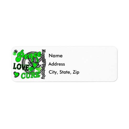 Peace Love Cure 2 Muscular Dystrophy Return Address Label