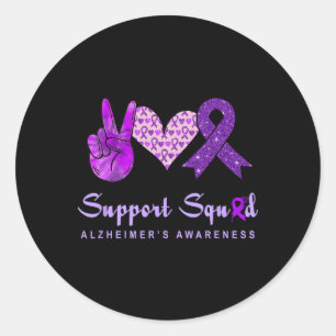 Peace Love Cure A Heimerheimer's Awareness Support Classic Round Sticker