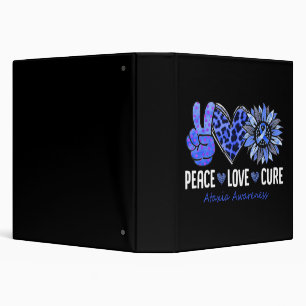 Peace Love Cure Ataxia Awareness Month Blue Sunflo Binder