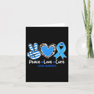 Peace Love Cure Ataxia Awareness Support Gifts 1 Card