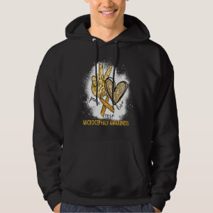 Peace Love Cure Bleached Microcephaly Awareness Hoodie