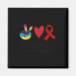 Peace Love Cure Blood Cancer Awareness Support Squ Magnet