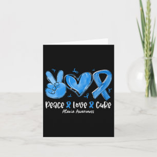 Peace Love Cure Blue Ribbon Ataxia Awareness Card