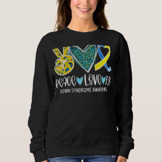 Peace Love Cure Blue & Yellow Ribbon Down Syndrome Sweatshirt