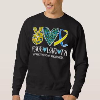 Peace Love Cure Blue & Yellow Ribbon Down Syndrome Sweatshirt
