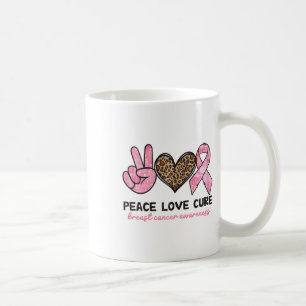 Peace Love Cure Breast Cancer Awareness Pink Ribbo Coffee Mug