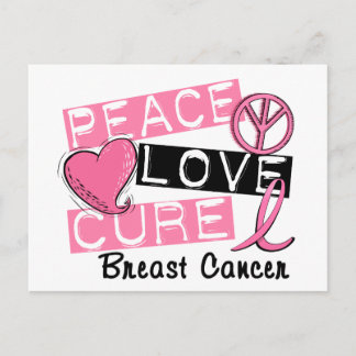 Peace Love Cure Breast Cancer Postcard
