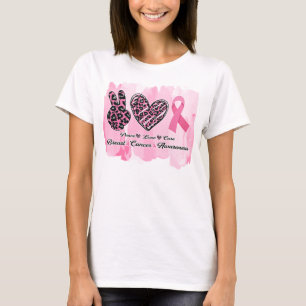 peace love cure breast cancer watercolor T-Shirt