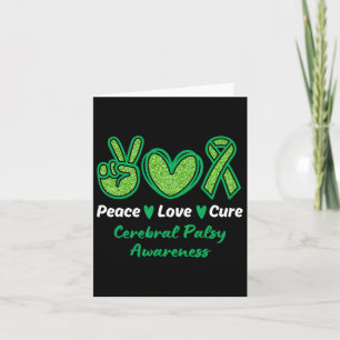Peace Love Cure Cerebral Palsy Awareness Cp Green Card