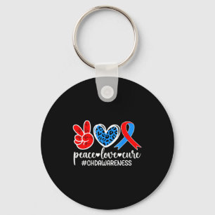 Peace Love Cure Chd Awareness Chd Mom Of A Chd War Keychain