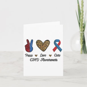 Peace Love Cure Chd Awareness Heart Disease Fighti Card