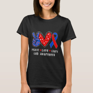 Peace Love Cure Chd Congenital Heart Defect Awaren T-Shirt