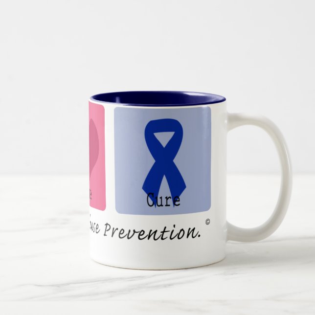 Peace Love Cure Child Abuse Two-Tone Coffee Mug (Right)