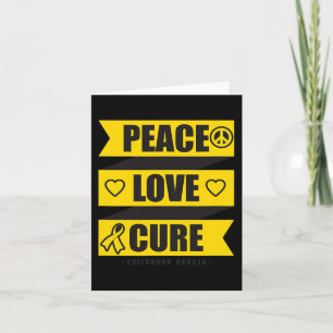Peace Love Cure Childhood Cancer Awareness 1 Card
