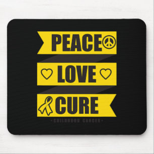 Peace Love Cure Childhood Cancer Awareness 1 Mouse Pad