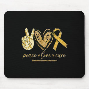 Peace Love Cure Childhood Cancer Awareness Costume Mouse Pad